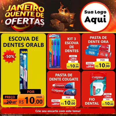 Modelo de Rede Social para Feed Facebook com o tema Janeiro Quente de Ofertas para Higiene Pessoal