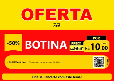 Modelo de Cartaz para Cartaz A4 Horizontal com o tema OFERTA - Vermelho Cartaz para Agropecuária