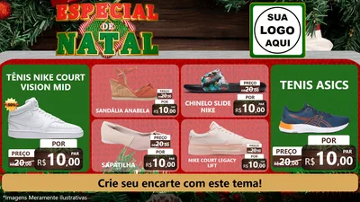 Modelo de TV para TV Horizontal com o tema Especial de Natal para Calçados