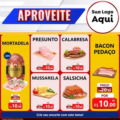 Modelo de Rede Social para Feed Facebook com o tema Aproveite para Frios e Laticínios