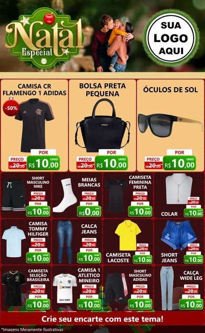 Modelo de Encarte para Encarte Grande com o tema Natal Especial para Roupas e acessórios
