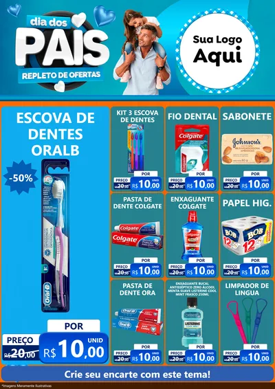 Modelo de Encarte para Encarte A4 Vertical com o tema Dia Dos Pais Repleto de Ofertas para Higiene Pessoal