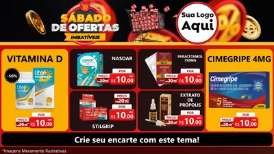 Modelo de TV para TV Horizontal com o tema Sábado de Ofertas Imbatíveis para Farmácia