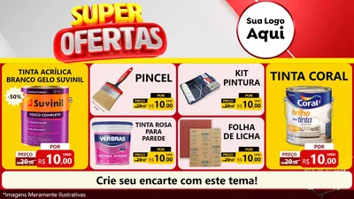 Modelo de TV para TV Horizontal com o tema Super Ofertas para Tintas e Ferramentas