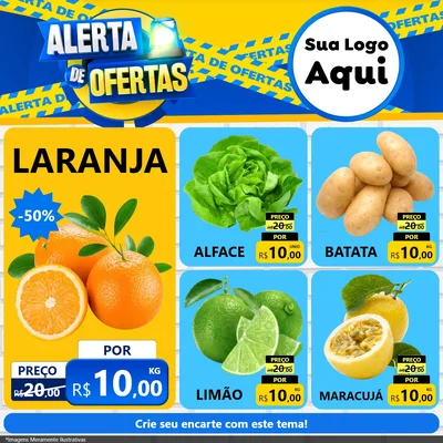 Modelo de Rede Social para Feed Facebook com o tema Alerta de Ofertas para Hortifrúti