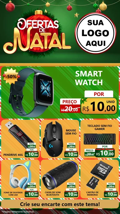 Modelo de Rede Social para Stories com o tema Ofertas de Natal para Informática
