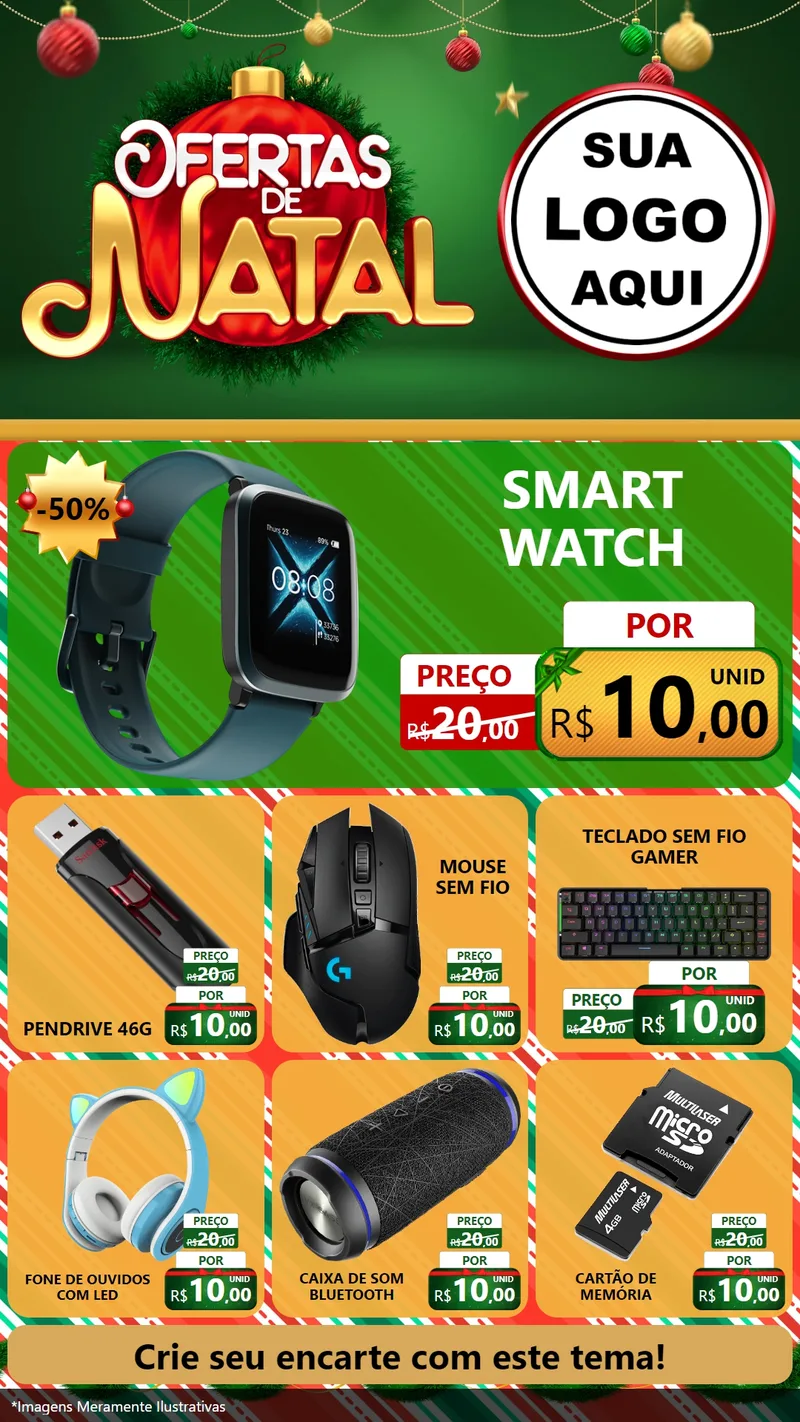 Modelo de Rede Social para Stories com o tema Ofertas de Natal para Informática