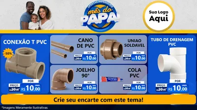 Modelo de TV para TV Horizontal com o tema Ofertas Imperdíveis Mês Do Papai para Tubos e conexões
