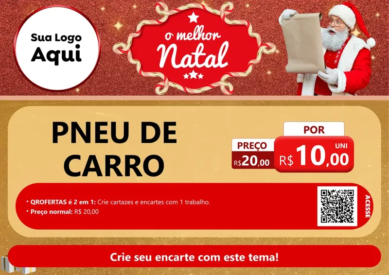 Modelo de Cartaz para Cartaz A4 Horizontal com o tema O Melhor Natal para Auto peças
