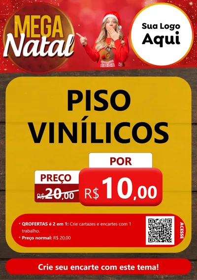 Modelo de Cartaz para Cartaz A4 Vertical com o tema Mega Natal para Material para Construção