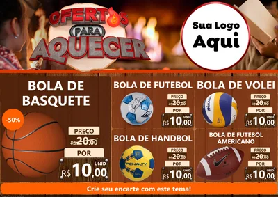 Modelo de Encarte para Encarte A4 Horizontal com o tema Ofertas Para Aquecer para Artigos Esportivos