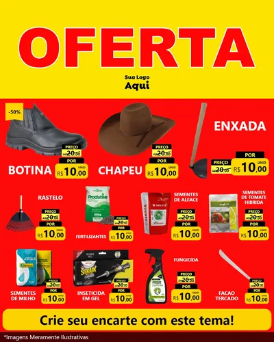 Modelo de Rede Social para Feed Instagram com o tema OFERTA - Vermelho Cartaz para Agropecuária