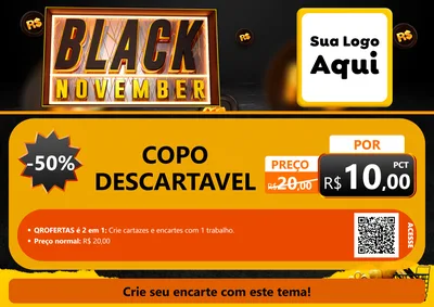 Modelo de Cartaz para Cartaz A4 Horizontal com o tema Black November para Embalagens