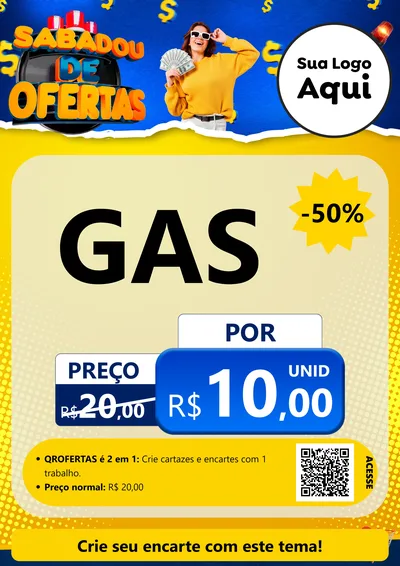 Modelo de Cartaz para Cartaz A4 Vertical com o tema Sabadou de Ofertas para Água e gás