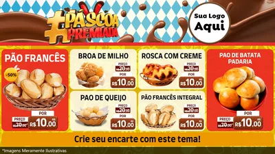 Modelo de TV para TV Horizontal com o tema Páscoa Premiada para Padaria