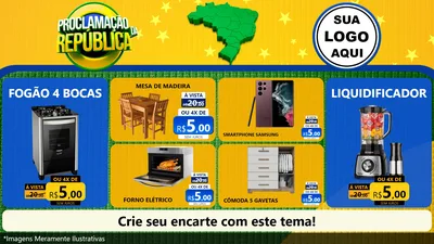 Modelo de TV para TV Horizontal com o tema Proclamação da República para Móveis e Eletro
