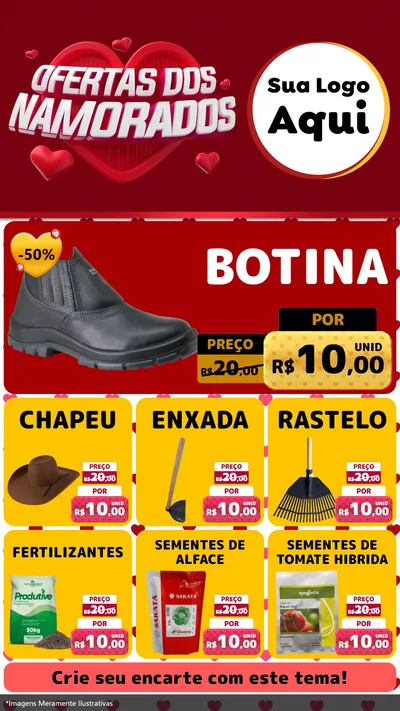 Modelo de Rede Social para Stories com o tema Ofertas Dos Namorados para Agropecuária