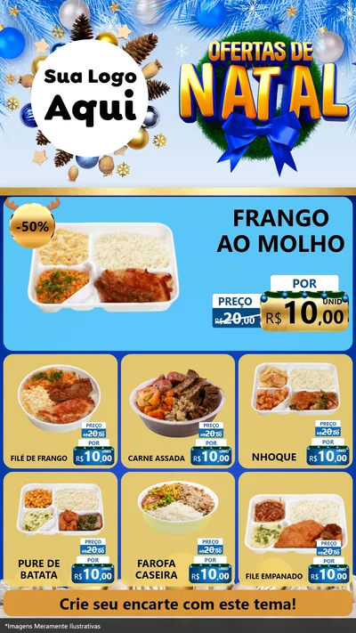 Modelo de Rede Social para Stories com o tema Ofertas de Natal para Restaurante