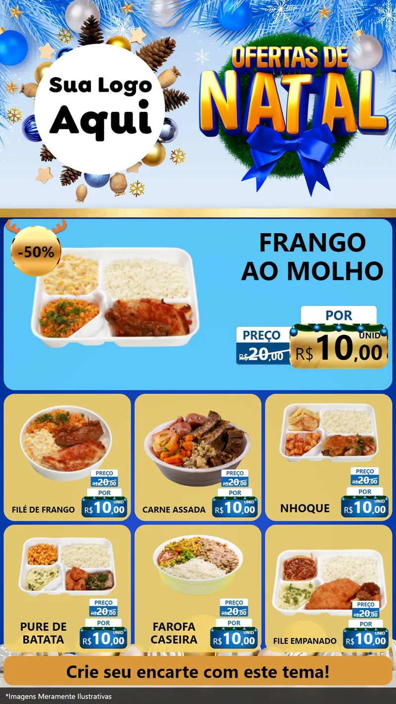 Modelo de Rede Social para Stories com o tema Ofertas de Natal para Restaurante