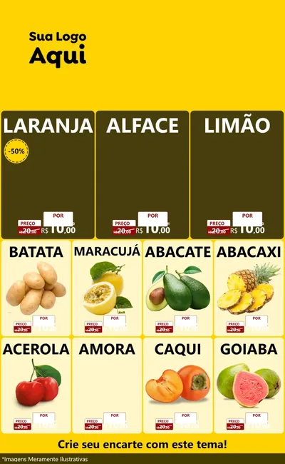 Modelo de Encarte para Encarte Grande com o tema Quintou do Real para Hortifrúti
