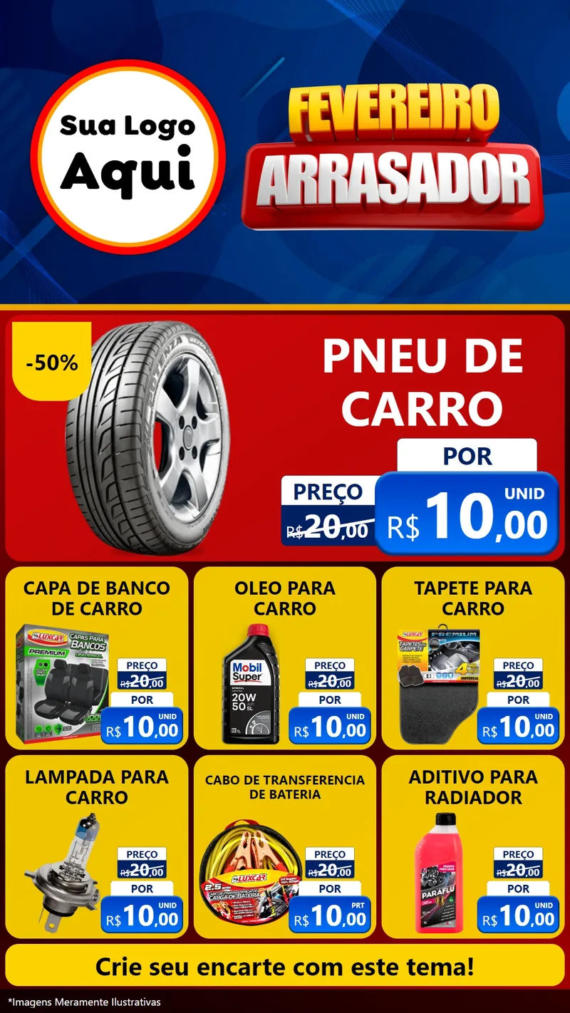 Modelo de Rede Social para Stories com o tema Fevereiro Arrasador para Auto peças