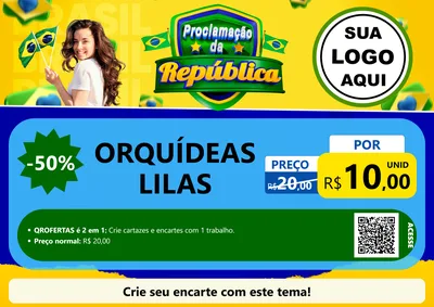 Modelo de Cartaz para Cartaz A4 Horizontal com o tema Proclamação da República para Floricultura e jardim