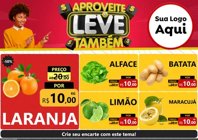 Modelo de Encarte para Encarte A4 Horizontal com o tema Aproveite e Leve Também para Hortifrúti
