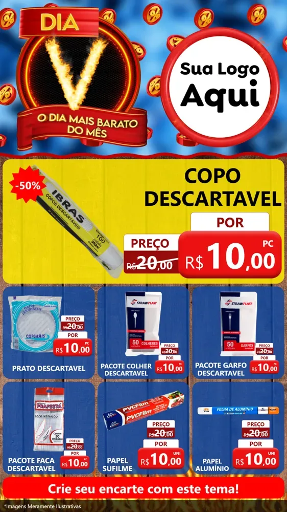Modelo de Rede Social para Stories com o tema Dia V - O Dia Mais Barato Do Mês para Embalagens