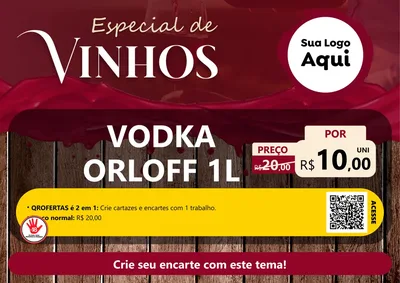 Modelo de Cartaz para Cartaz A4 Horizontal com o tema Especial de vinhos para Distribuidora de bebidas