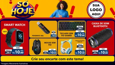 Modelo de TV para TV Horizontal com o tema Só Hoje! para Informática