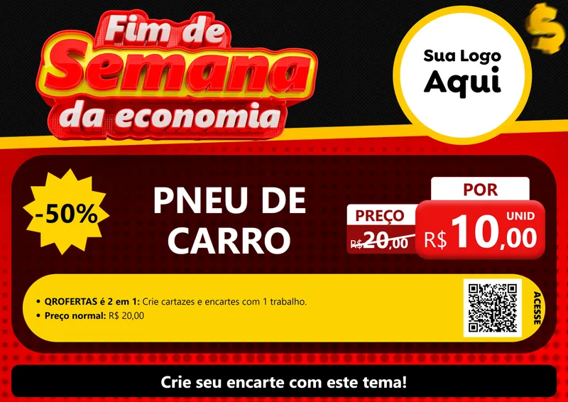 Modelo de Cartaz para Cartaz A4 Horizontal com o tema Fim de Semana da Economia para Auto peças