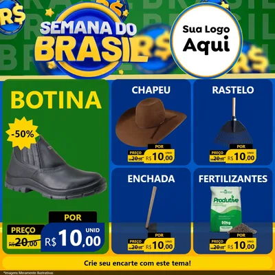 Modelo de Rede Social para Feed Facebook com o tema Semana Do Brasil para Agropecuária