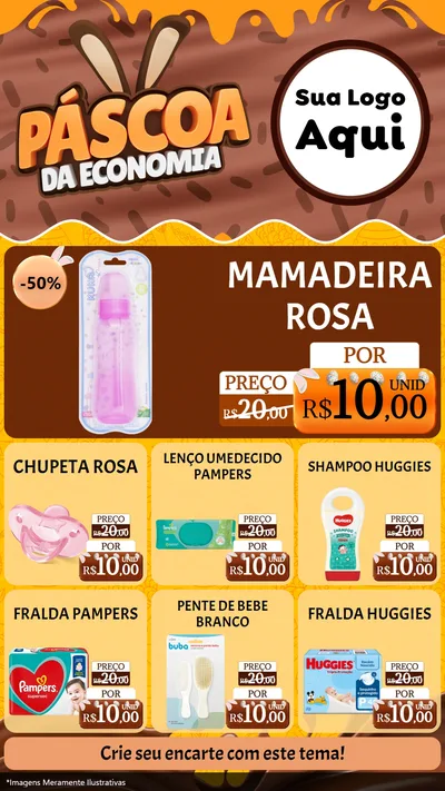 Modelo de Rede Social para Stories com o tema Páscoa da Economia para Bebês