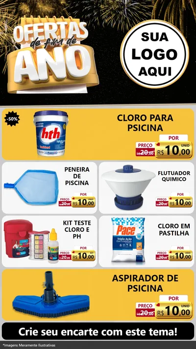 Modelo de TV para TV Vertical com o tema Ofertas de Fim de Ano para Produtos para Piscina