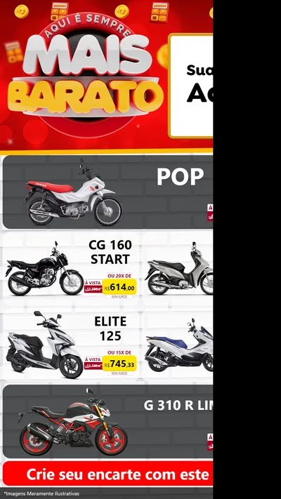 Modelo de TV para TV Vertical com o tema Mais Barato para Concessionaria de Motos