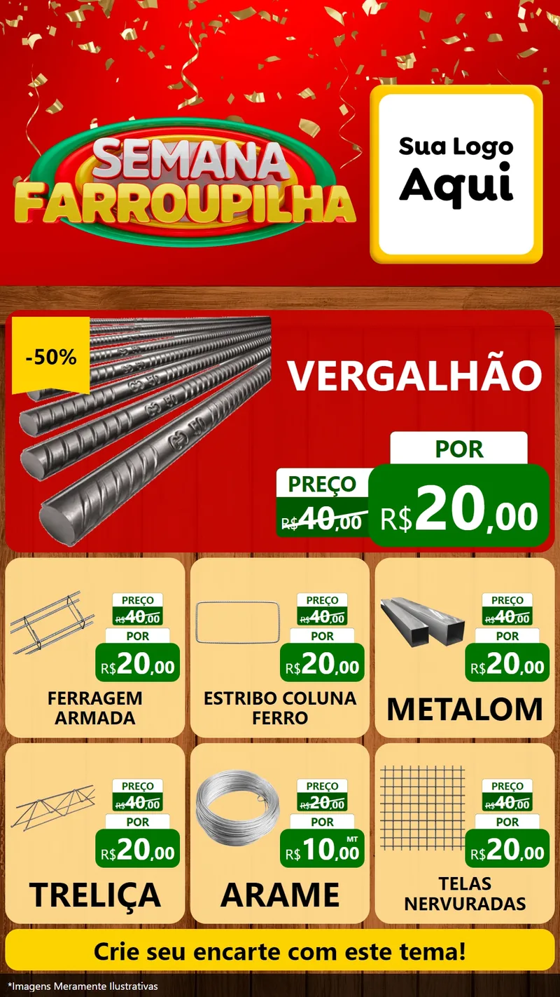 Modelo de Rede Social para Stories com o tema Semana Farroupilha para Ferragens