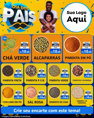 Modelo de Rede Social para Feed Instagram com o tema Dia dos Pais para Produtos Naturais