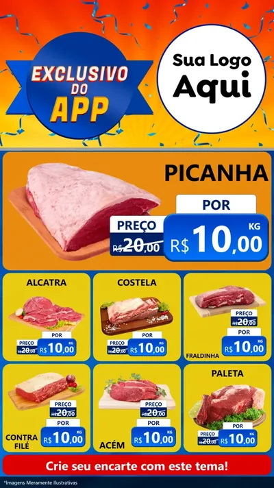 Modelo de Rede Social para Stories com o tema Exclusivo do Aplicativo para Açougue