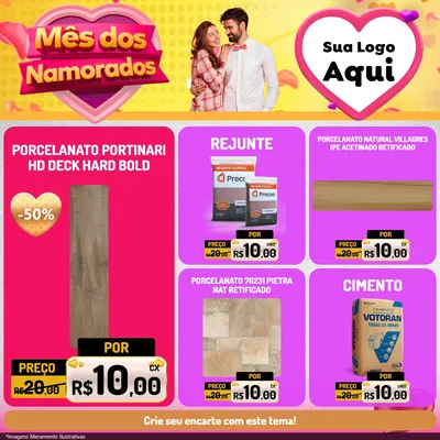 Modelo de Rede Social para Feed Facebook com o tema Mês dos Namorados para Pisos e revestimentos
