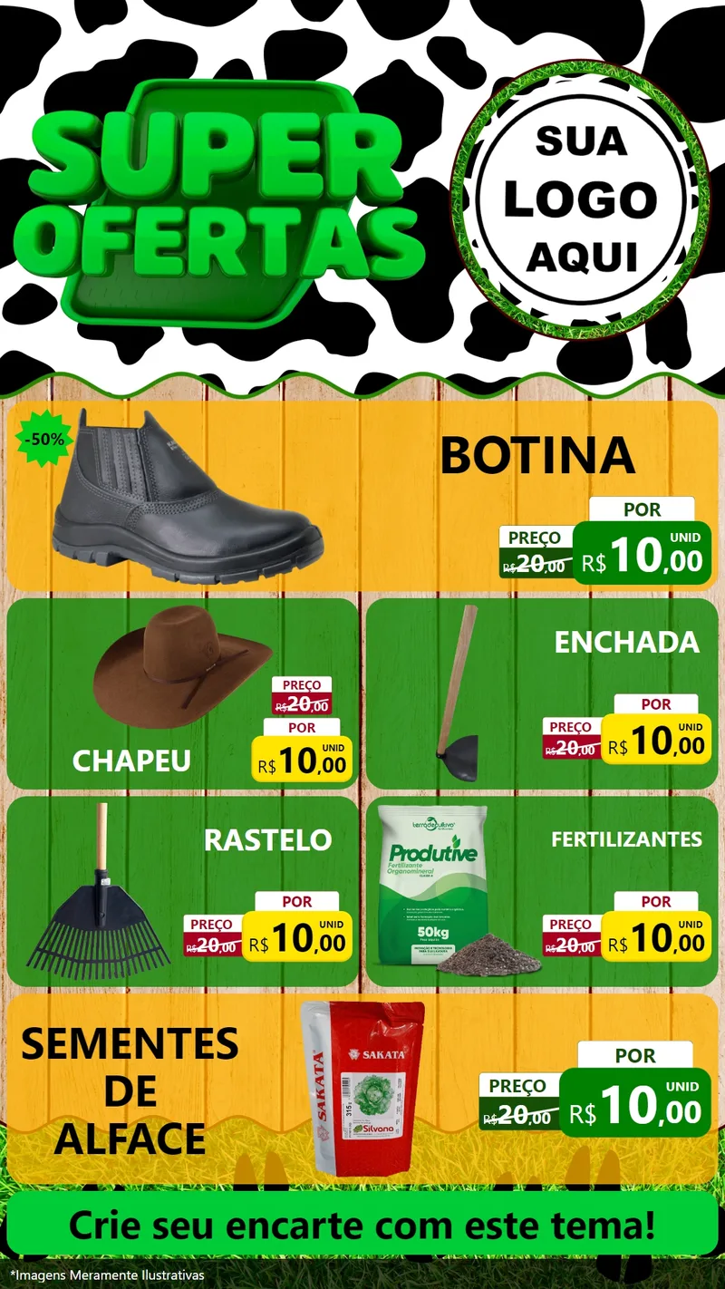 Modelo de TV para TV Vertical com o tema Super Ofertas - Agropecuária para Agropecuária
