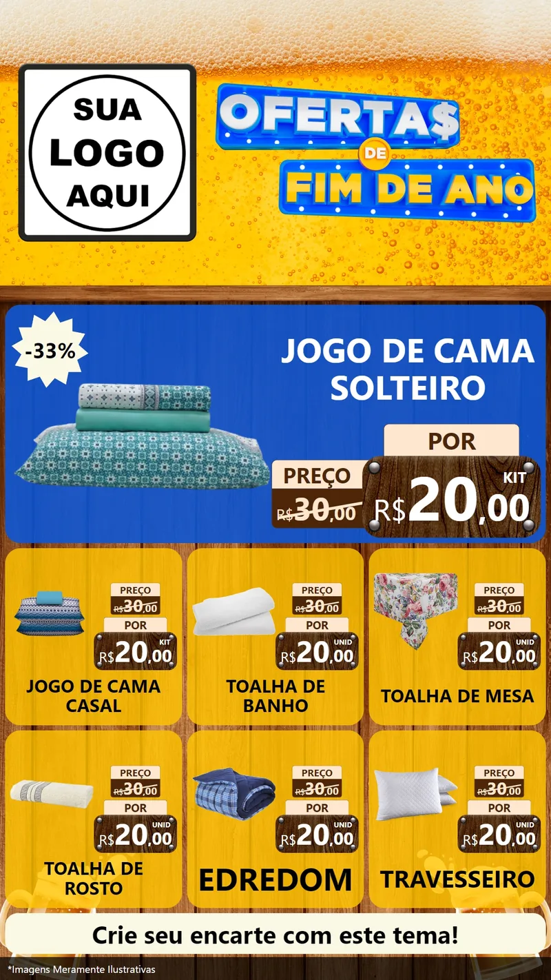 Modelo de Rede Social para Stories com o tema Ofertas de Fim de Ano para Cama, Mesa e Banho