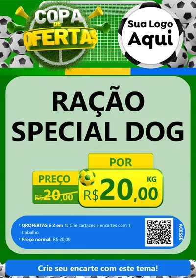 Modelo de Cartaz para Cartaz A4 Vertical com o tema Copa De Ofertas para Pet Shop