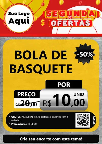 Modelo de Cartaz para Cartaz A4 Vertical com o tema Segunda de Ofertas para Artigos Esportivos