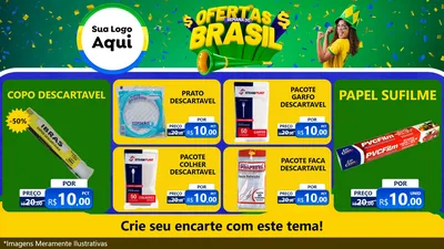 Modelo de TV para TV Horizontal com o tema Ofertas Semana do Brasil para Embalagens
