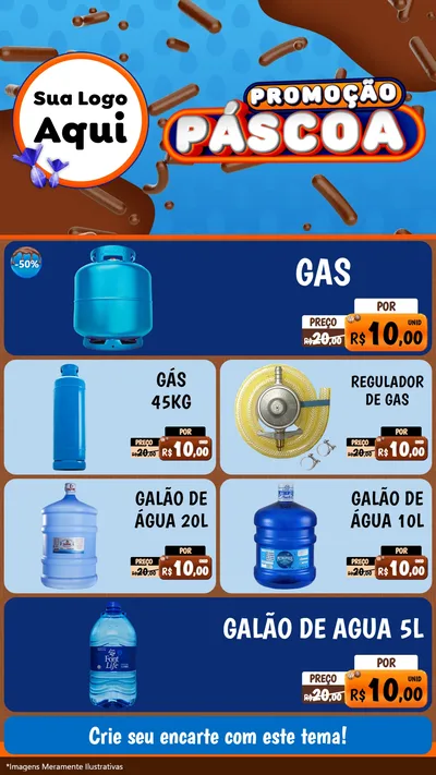 Modelo de TV para TV Vertical com o tema Promoção Páscoa para Água e gás