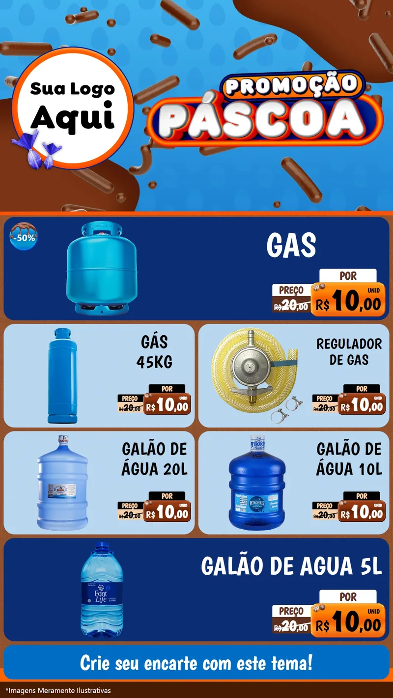 Modelo de TV para TV Vertical com o tema Promoção Páscoa para Água e gás