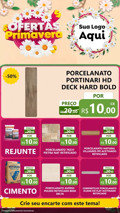 Modelo de Rede Social para Stories com o tema Ofertas de Primavera para Pisos e revestimentos