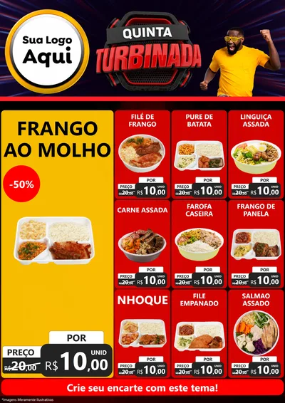 Modelo de Encarte para Encarte A4 Vertical com o tema Quinta Turbinada para Restaurante