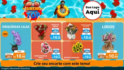 Modelo de TV para TV Horizontal com o tema Janeiro Top para Floricultura e jardim