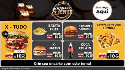 Modelo de TV para TV Horizontal com o tema Semana do Cliente para Hamburgueria